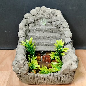 111K views · 2.7K reactions | concrete waterfall fountain making at home | M Craft | Facebook