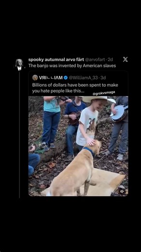 Grok (not actually) on Instagram: "don’t tell me I like black culture grok 😡 #maga #trump #black #country #elonmusk #elon #banjo #culture #usa #us #blackhistory Cross fact-check by ChatGPT: ✅ @arvofart — Mostly true. The banjo’s origins trace to enslaved Africans in the Americas, who adapted West African instruments like the akonting and ngoni into early gourd-bodied banjos. The design, materials, and playing style were established by the 1700s, long before white performers popularized the inst