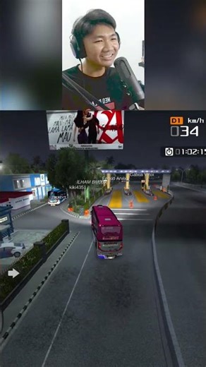 CONVOI OF BUSES Passing the Jasa Marga Toll Office🤣🤣 #bussid #mabarbussid