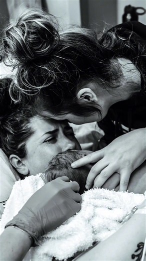 I feel so honored and privileged to have carried my wife’s embryo, and to have given birth to our son, who is a carbon copy of her. I can’t imagine having done this with anyone else. I’m so lucky to call you both mine. #newmom #babytok #newborn #ivf #wlwcouple Also, peep @hilaryduff watching over my wife’s hands when she cut the cord 😂 Photo credit to @MZiegler Imagery Doula