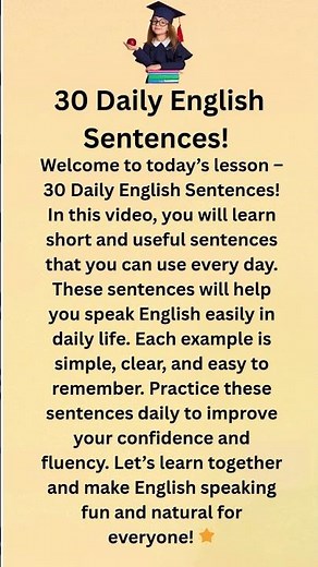 30 Daily English Sentences! | Improve Your English | English Learning For Beginners #english