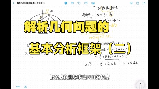 解析几何问题的基本分析框架（二）