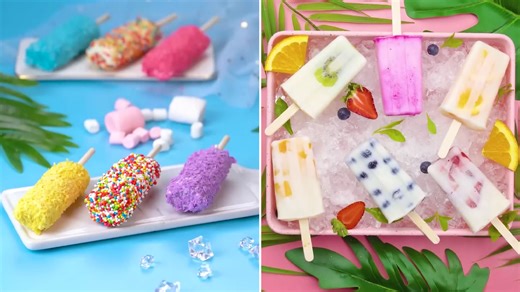 Frozen Fun on a Stick: Rainbow Marshmallow Pops & Fruity Yogurt Ice Pops 🍭❄️