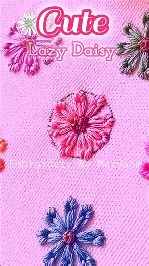 🌸 Easy Lazy Daisy| How To Embroider| Flower #shorts #embroidery #stitch