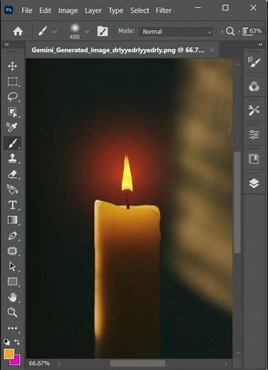Realistic Candle Flame Effect in Photoshop | Easy Photoshop Tutorial #shorts