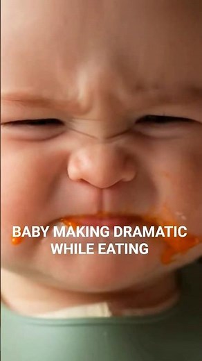 Baby Dramatic Face While Eating #baby #babyeating #babymoments #music