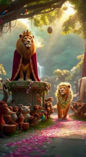 “Royal Lion Wedding in the Jungle.#jungleanimation #cinematic #weddingscene #animatedstory #shorts
