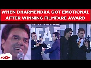 Dharmendra gets EMOTIONAL as Dilip Kumar & SRK present him with Filmfare award | THROWBACK