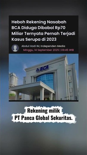 BCA Dibobol! Dana Nasabah Rp70 Miliar Diduga Raib