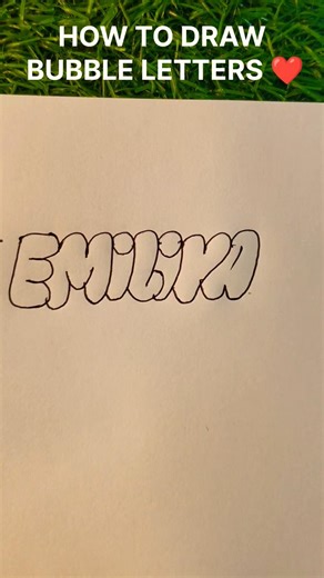 EMILIA Bubble Letters 💖 Easy & Satisfying Lettering Tutorial ✍️