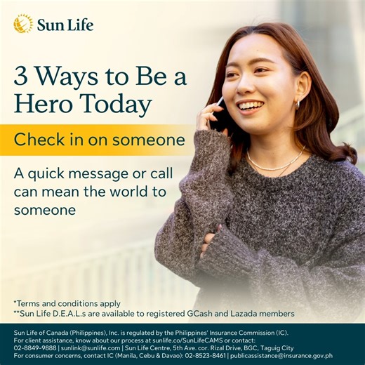 Being a hero doesn’t always mean doing something big. Sometimes, it’s the small, thoughtful actions that make the biggest difference. 💛 With Sun Life’s Digital, Easy, Affordable, Life Insurance (D.E.A.L.s), you don’t need superpowers, just the courage to protect yourself and your loved ones. 🙌 ​ Learn more about D.E.A.L.s at: 👉 https://sunlife.co/SunLifeDEALs 👉 Sunlife.co/GCash #SunLifeBrighterTogether | Sun Life Philippines