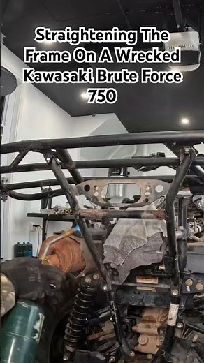 Straightening the Frame on a Wrecked Kawasaki Brute Force 750 | Part 2 of the Rebuild 🛠️