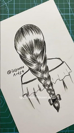 How to draw braided hair for BEGINNERS 👱‍♀️ #art #drawing #drawingtutorial #dqueenarts #howtodraw
