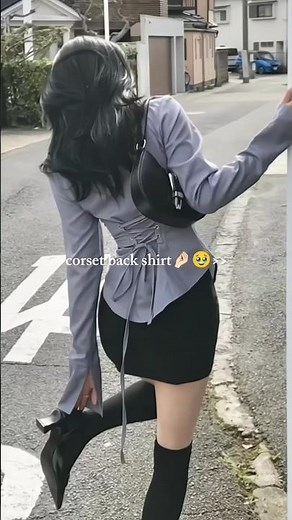 Corset Back Shirt Styling Ideas 💖 Chic & Trendy Outfit #shortvideo