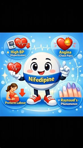 Abhishek Vishwakarma | Nifedipine 💊 is a calcium channel blocker medicine. 🔹 Uses of Nifedipine High Blood Pressure (Hypertension) – Lowers blood pressure by... | Instagram