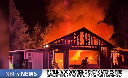 Fire destroys woodworking shop in Merlin - KOBI-TV NBC5 / KOTI-TV NBC2