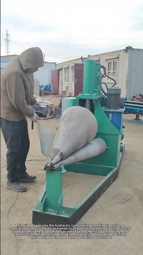 "Powerful Hydraulic Cone Roller in Action! How Cone-Shaped Metal Tubes Are Made 🔥↓"