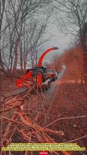 Powerful & Efficient: Industrial Wood Chipper for Rapid Roadside Clearing and Tree Removal