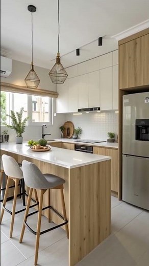 Cocinas modernas integrales con isla desayuno #kitchen #interiordesign #home #homedecor