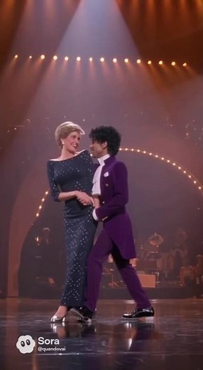 Princess Diana tap dancing with Prince on stage