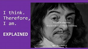 "I think, therefore I am" Explained | Descartes | Cogito Argument Here is one of my most popular videos on YouTube. It's a brief overview of René Descartes's "I think; therefore, I am" argument. • Here is an article version of this video: https://jacobnbauer.medium.com/i-think-therefore-i-am-explained-3783f1b7f769 • Related video: "Fallibilism - Is Certainty Possible?" https://youtu.be/8OyQgTSrRkU • To read Descartes's argument for yourself, see Meditation 2 of "Meditations on First Philosophy":