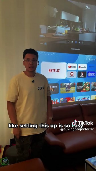 Auking is built different🤫 #aukingprojector #auking #homecinema #hometheater #tiktokshop