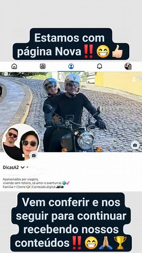 Olá, pessoal! Estamos em uma nova jornada e 👋 empolgados em anunciar nossa nova conta no Facebook! 📰 Queremos compartilhar com vocês nossas aventuras, dicas e momentos especiais‼️ 🗺️✨ Siga-nos para ficar por dentro das novidades e se conectar ainda mais com a gente! 📸💕 https://www.facebook.com/profile.php?id=61577196946324 #brasil #semscriptadois #dica #dicas #NovaConta #SigaNos #Aventuras #MomentosEspeciais" | Karine Mendes Sarmento