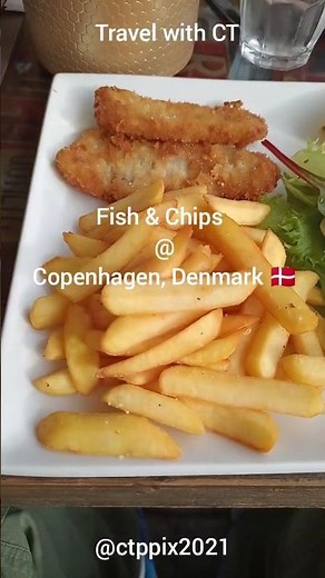 Fish&Chips with Greek Salad at Nyhavn in Copenhagen 🇩🇰 #danimarka #danmark #denmark #kopenhag
