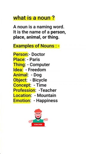 What is a Noun ?Definition of Noun with easy examples|#abenglish#spokenenglish#sscmts2026#vocabulary