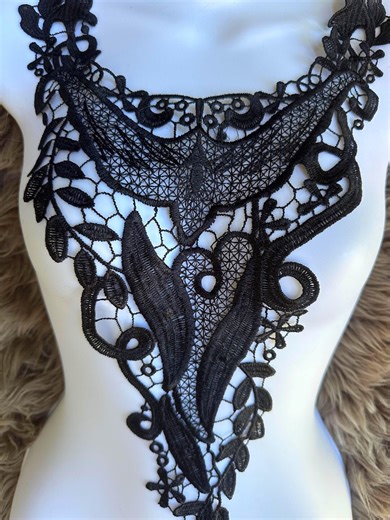 Black Lace Applique Trim, Sewing Craft Supply - Etsy