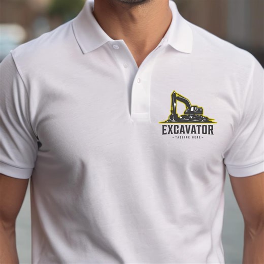 Excavator Logo Polo Tee: Construction Company Crew Shirt - Etsy