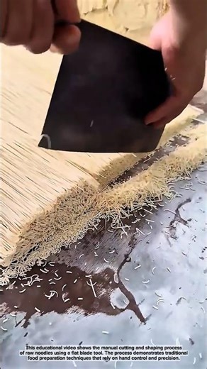 Raw Noodle Cutting Process | Manual Food Processing Technique