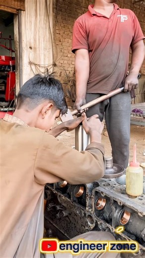 Perfect Dry Liner Installation Process 🔧 Engine Rebuild Mastery | Satisfying Precision Fit #Shorts