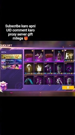 proxy server gift 🎁#shorts #updates free fire #video unlimited diamond