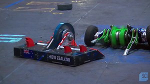 SPOILER ALERT - Things get ugly when End Game faces-off against Lock Jaw. Watch all new episodes of #BattleBots Wednesdays at 9p on Science Channel and SCIgo. | BattleBots