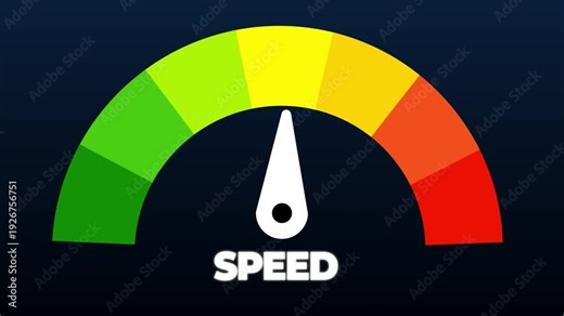 speed Level Measuring Device with arrow and scale.4K motion animation.