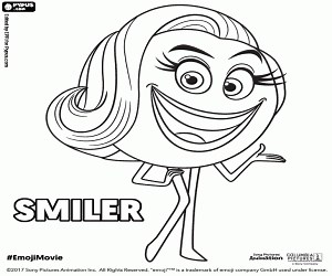 Smiler, a character from Emoji coloring page printable game