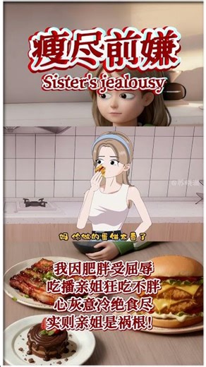 我因肥胖受屈辱，吃播親姐狂吃不胖，心灰意冷絕食盡，實則親姐是禍根！#原創動畫 #二次元 #重生 #腦洞 #系統