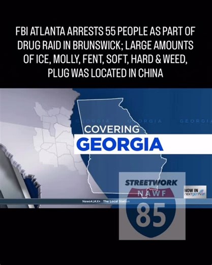 STREETWORK85NAWF FEATURING DRE HOVA 💫 on Instagram: "Atlanta Feds did a sweep in Glynn county GA (halfway between Savannah & Jacksonville) STORY: FBI Atlanta special agents, working with law enforcement partners from across Georgia and in other states, captured 55 of 56 people indicted in a large drug trafficking case based in Glynn County and St. Simons Island. All suspects are charged with variations of possession with intent to distribute a controlled substance. Some also face firearms charg