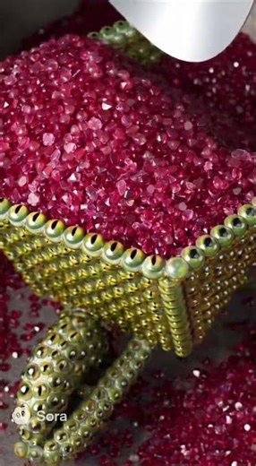 ASMR Filling a SCARAB Cart with Thousands of RUBY Gems 💎 (Jewel Scoop Sounds)