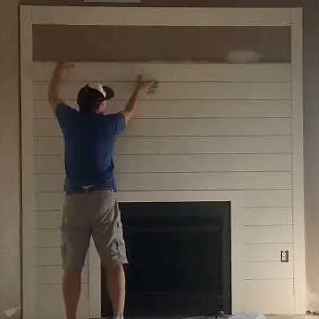 Installation of Shiplap Around Fireplace Time-Lapse