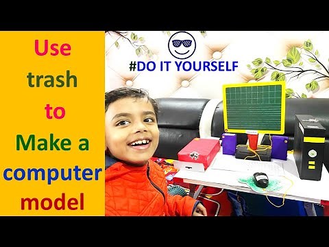 Computer Model from Waste Material | School Project | CPU | Monitor | Printer | Keyboard | Mouse DIY