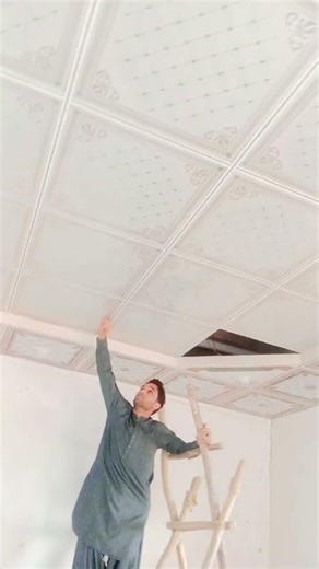 :* Stunning Diamond Shape False Ceiling Design | Elegant & Modern Geometric Ceiling #brightdecor