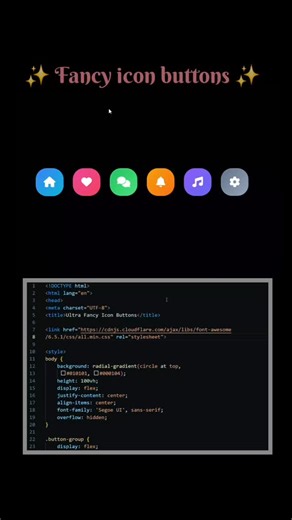 resources_tech on Instagram: "➡️ Create fancy icon buttons using html css ✨️ ▶️youtube :- https://youtube.com/@resources_tech?si=T8dqzO8I6vLf63K2 ❤️ LIKE this post if you learned something new! 💬 COMMENT your favourite part or ask any doubt — I reply fast! 🔁 SHARE this with your coding friends & help them learn too! 👉 SAVE this post for later — you’ll need this code again! 📩 FOLLOW for more HTML, CSS, JS, PHP and UI/UX tutorials! #reels #trendingreels #techcontent #viral #webdevloper"