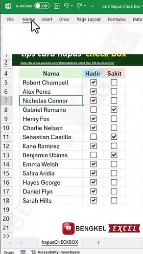 tips excel: CARA CEPAT HAPUS CHECK BOX ✅ #shortvideo #shorts #excel