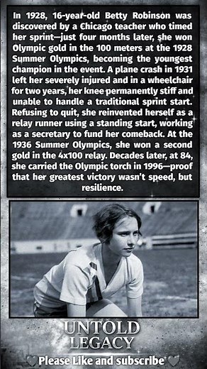 Betty Robinson: From Olympic Gold to Comeback Legend 🥇