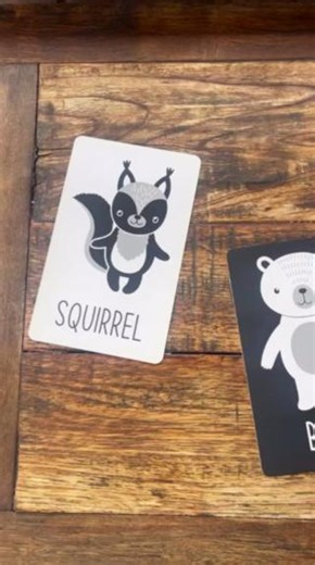 Fledglings’ Flight - Child rearing evolved on Instagram: "These high contrast cards are great for any little one 0-3 months old! They’re great for developing your baby’s visual tracking skills 👀 and when they get older they can use these cards as sight words and for animal identification. 🐻 Click on the link below to get yours now! https://www.adventuretowntoys.com/high-contrast-cards.html #BabyDevelopment #InfantToys #VisualTracking #NewbornEssentials #BabyCards #ParentingTips #EarlyLearning