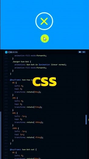 Animated Burger Menu Button | HTML CSS JavaScript | #shorts