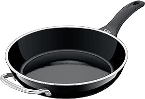 Silit 2110233152 Uncoated Professional with Flame Protection Silargan Functional Ceramic Frying Pan, Black, 28 cm