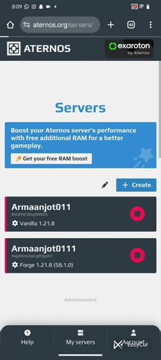 How to make an minecraft server #aternos